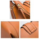 002 3 in 1 Ladies Rivet Diagonal Handbags PU Large-Capacity Bags(Dark Gray)