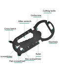 5 PCS Large Round Head Outdoor Multifunctional EDC Tool Card(Black)