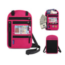 RFID Multi-Function Halter Passport Bag Certificate Protection Cover(Rose Red)