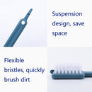 4 PCS 5 in 1 Multifunctional Peeler Household Kitchen Plastic Long-Handled Garlic Grinder With Brush Head(Dark Blue)