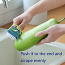 4 PCS 5 in 1 Multifunctional Peeler Household Kitchen Plastic Long-Handled Garlic Grinder With Brush Head(White)