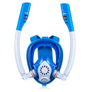 Kids Double Tube Full Dry Silicone Diving Snorkeling Mask Swimming Glasses, Size: XS(White Blue)