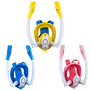 Kids Double Tube Full Dry Silicone Diving Snorkeling Mask Swimming Glasses, Size: XS(White Yellow)