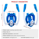 Kids Double Tube Full Dry Silicone Diving Snorkeling Mask Swimming Glasses, Size: XS(White Yellow)
