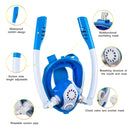 Kids Double Tube Full Dry Silicone Diving Snorkeling Mask Swimming Glasses, Size: XS(White Yellow)