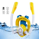 Kids Double Tube Full Dry Silicone Diving Snorkeling Mask Swimming Glasses, Size: XS(White Blue)