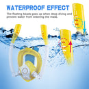 Kids Double Tube Full Dry Silicone Diving Snorkeling Mask Swimming Glasses, Size: XS(White Yellow)