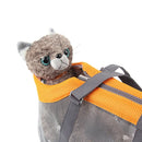 Pttie Baggie Panoramic Breathable Dog Outing Handbag(0901C Grey + Orange)