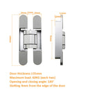 Three-Dimensional Adjustable Cross Hinge Folding Door Concealed Hinge, Specification: No. 2 Sand Silver 60kg