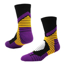 Adult Elite Basketball Socks Men Thick Terry Socks, Size: Free Size(Black Purple)