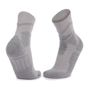 Men Basketball Socks Shock Absorption Mid-Tube Sports Socks, Size: Free Size(Light Gray)