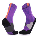 Men And Women Mid-Tube Sports Socks Combat Non-Slip Basketball Socks, Size: Free Size(Purple)