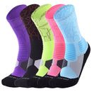 Men And Women Mid-Tube Sports Socks Combat Non-Slip Basketball Socks, Size: Free Size(Purple)