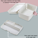 Household Sealed And Divided Double-Layer Portable Medicine Box(Pink)