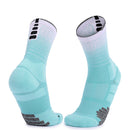 Thickened High-Top Sports Socks Non-Slip Mid-Tube Socks, Size: Free Size(Lake Blue White)