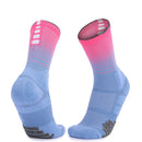 Thickened High-Top Sports Socks Non-Slip Mid-Tube Socks, Size: Free Size(Sky-blue Pink)