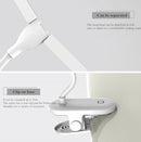 TD5 Double Lamp Head USB Desktop Clip Table Lamp,Style: Plug-in Version (White)