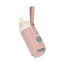 027 Leather Insulated Baby Bottle Cover Heating Bottle Bag, Size: Free Size(Pink)
