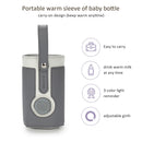 027 Leather Insulated Baby Bottle Cover Heating Bottle Bag, Size: Free Size(Pink)