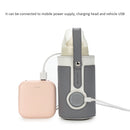 027 Leather Insulated Baby Bottle Cover Heating Bottle Bag, Size: Free Size(Navy Blue)