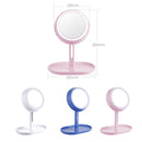 GJ-101 Home LED Desktop USB Makeup Mirror(Pink)