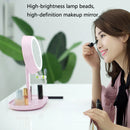 GJ-101 Home LED Desktop USB Makeup Mirror(Pink)
