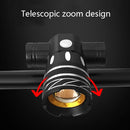 7602 LED USB Charging Telescopic Zoom Bicycle Front Light, Specification: Headlight + 928 Taillight