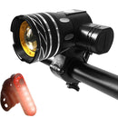 7602 LED USB Charging Telescopic Zoom Bicycle Front Light, Specification: Headlight + 056 Taillight
