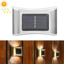 6 LED Solar Outdoor Garden Stainless Steel Wall Lamp(White Light)