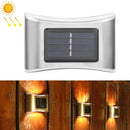 6 LED Solar Outdoor Garden Stainless Steel Wall Lamp(Warm Light)
