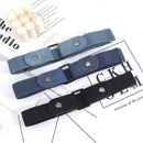 6 PCS Jeans Non-Marking Invisible Elastic Canvas Lazy Belt(Black Double Daisy)
