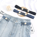 6 PCS Jeans Non-Marking Invisible Elastic Canvas Lazy Belt(Black Double Daisy)
