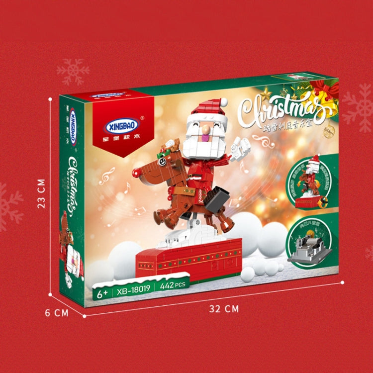 SEMBO Cartoon Cute Christmas Blocks Kids Toys, Style: Reindeer Music Box
