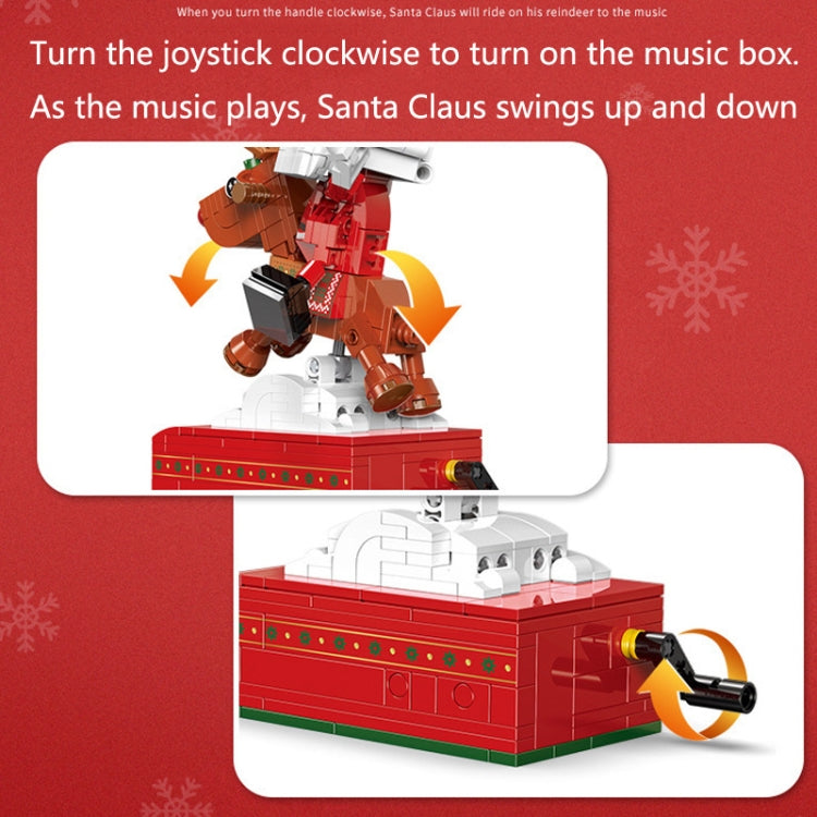 SEMBO Cartoon Cute Christmas Blocks Kids Toys, Style: Reindeer Music Box