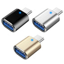 3 PCS USB 3.0 Female to USB-C / Type-C Male OTG Adapter with Indicator Light(Gold)