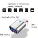 3 PCS USB 3.0 Female to USB-C / Type-C Male OTG Adapter with Indicator Light(Gold)