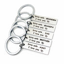 10 PCS C1010 Drive Safe Stainless Steel Tag Keychain 10x40mm(Grand Ma)
