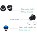 10 PCS Small Waterproof Self-Reset Button Switch(Blue)
