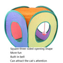 B18210 Square Cat Tunnel Can Storage Folding Cat Channel(Rainbow)