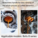 TSPH54 Three-Ear Alloy Stainless Steel Coffee Bottomless Handle For Bofu 8 Series, Style: Black + Powder Bowl + Compactor