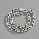 NL105 Hip-Hop Cool Full Diamond Inlaid Zircon Clavicle Chain, Size: 45cm (Silver)