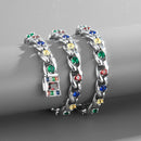 NL105 Hip-Hop Cool Full Diamond Inlaid Zircon Clavicle Chain, Size: 45cm (Silver)