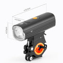 CYCLINGBOX BG-1815 Bicycle Aluminum Alloy Front Lamp Night Ride Strong Light Flashlight(Black)