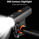 CYCLINGBOX BG-1815 Bicycle Aluminum Alloy Front Lamp Night Ride Strong Light Flashlight(Black)