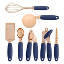 BXGN7-01 7 in 1 Household Kitchen Gadgets Set, Style: Leather Box(Blue)