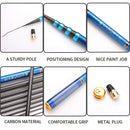 Carbon Short Section Fishing Rod Short Section Positioning Handle Rod, Length: 6.3m(Blue)