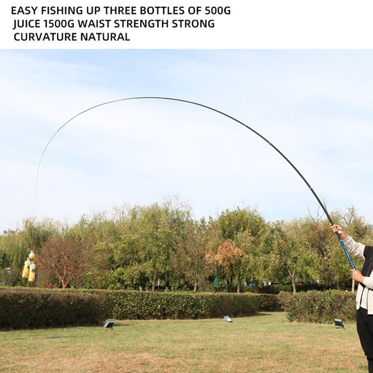 Carbon Short Section Fishing Rod Short Section Positioning Handle Rod, Length: 6.3m(Blue)