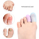 10 Pairs With Hole Toe Set High Heels Anti-Wear Anti-Pain Toe Protective Cover, Size: M(Blue)