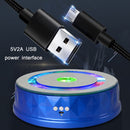 LED Light Electric Rotating Turntable Display Stand Video Shooting Props Turntable(White)