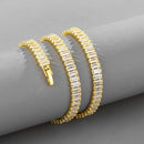 NL102 Encrusted Zirconium Cuban Bracelet, Size: 55cm (Gold)
